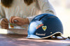 Casque vélo enfant vintage Thousand bleu stickers collés