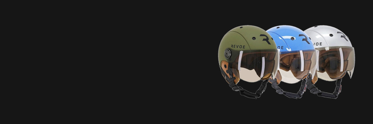Casques vélo Revoe Karm Premium kaki, bleu petrol et gris