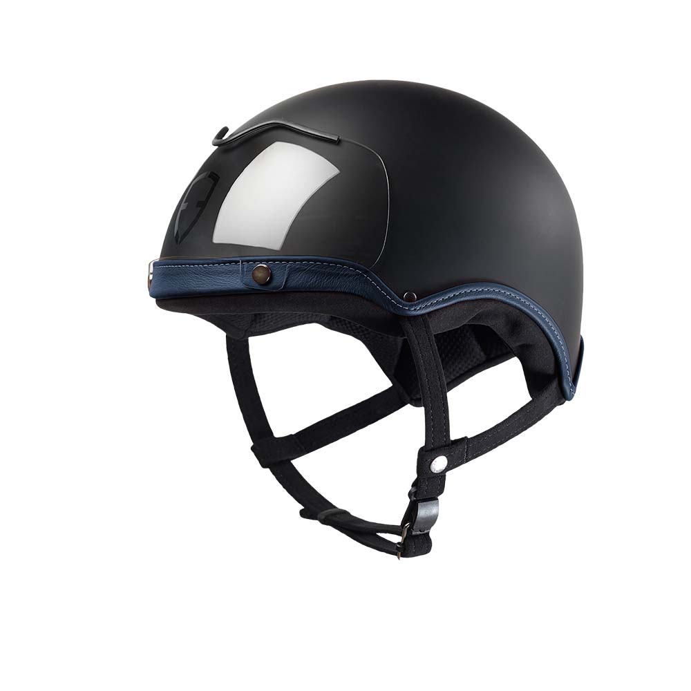 Casque Velo Urbain Stylé Design Egide Ino Bleu Marine en Cuir Visère Haute - Max And The City