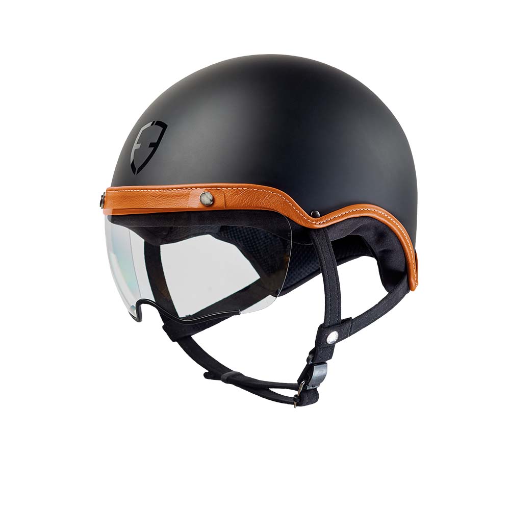 Casque Velo Urbain Stylé Design Egide Ino Marron Camel en Cuir avec la Visère - Max And The City