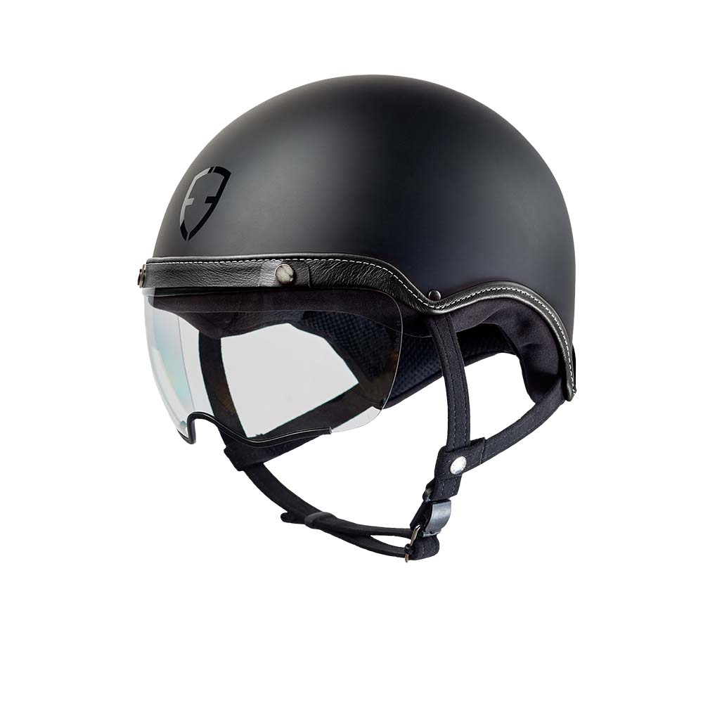 Casque Velo Urbain Stylé Design Egide Ino Noir Ebène en Cuir avec la Visère - Max And The City