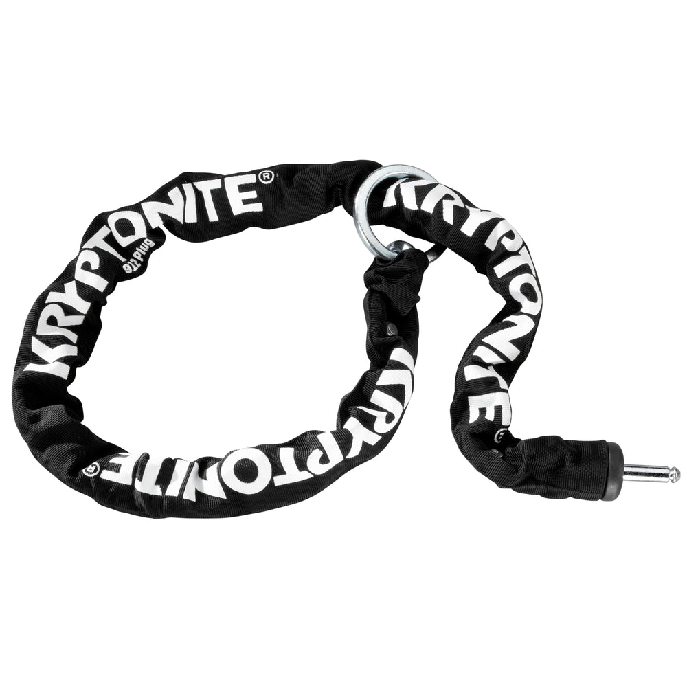 Chaîne Plug In Kryptonite 912 raccordée à l'antivol de cadre