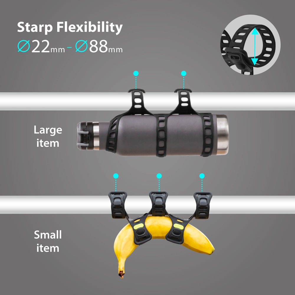 Attache silicone vélo Bone Bike Strap Plus noire