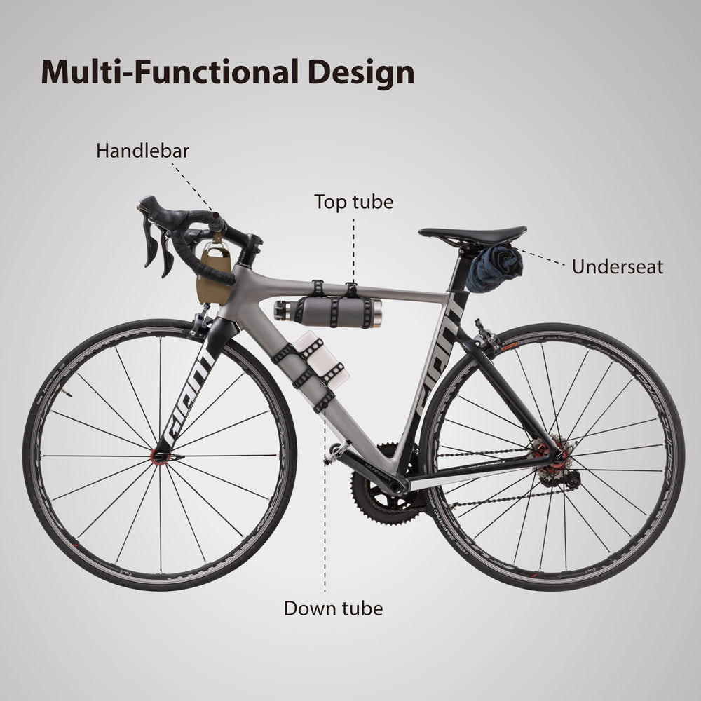 Attache silicone vélo Bone Bike Strap Plus noire