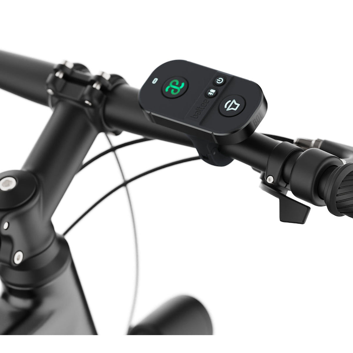 Boîtier connecté Baltee B01 fixé au guidon d'un vélo
