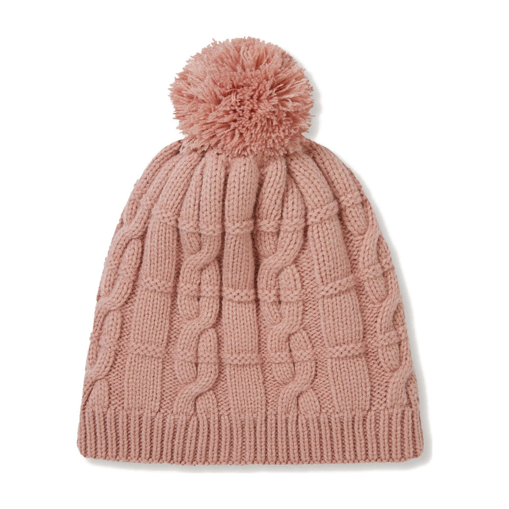 bonnet-pompon-torsade-impermeable-sealskinz-hemsby-pink-2