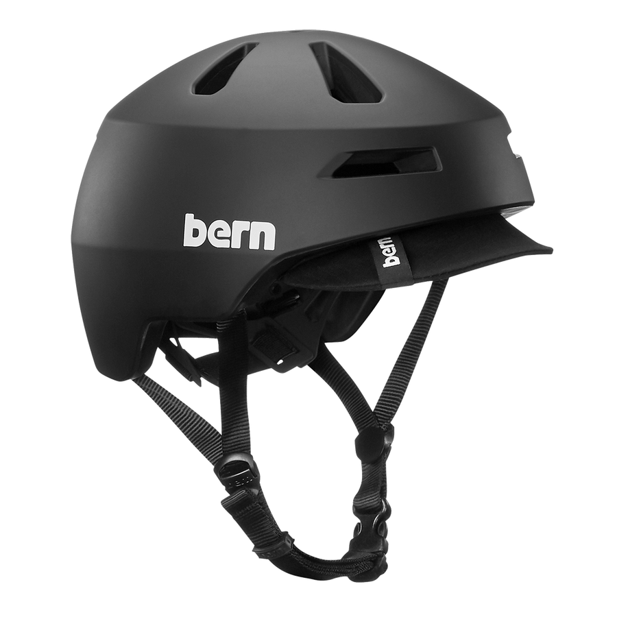 Casque velo Bern Brentwood 2.0 Matte Black noir mat de trois quarts
