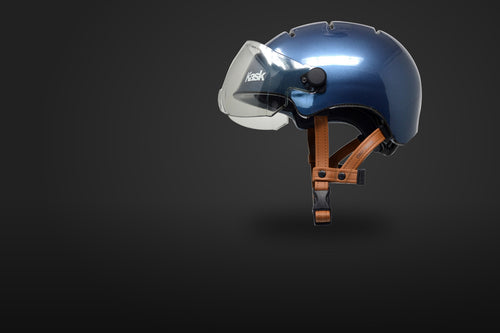 Casque vélo Kask Urban Lifestyle Petrol Blue avec visière, vue de profil