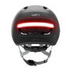 Casque connecté Unit 1 NEON Mips, coloris Charcoal Black, vue arrière, feu allumé