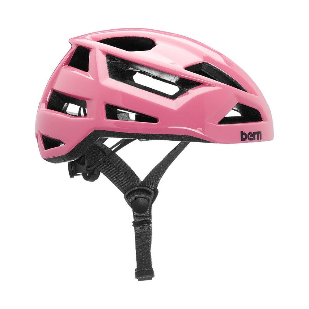 Casque velo Bern FL-1 Libre Satin Hot Pink rose satiné de face
