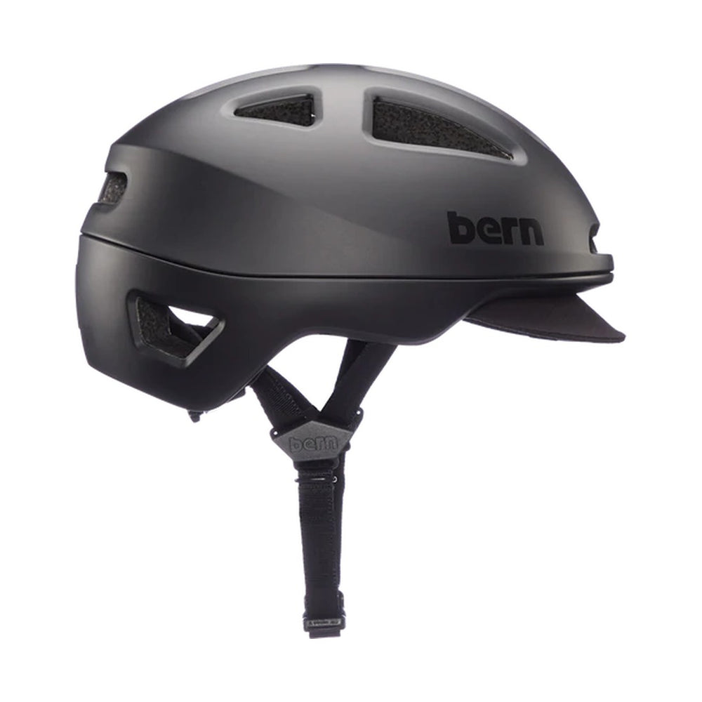 Casque velo Bern Major noir mat de profil avec sa visiere