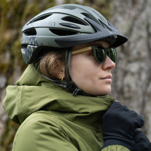 Casque vélo Cairn Fusion Mat Metallic Olive porté