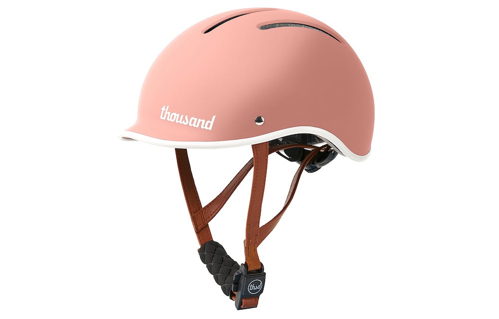 Casque vélo enfant vintage Thousand rose attache