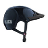 Casque vélo NACA Carbone Candy bleu marine, vue de profil avec visière