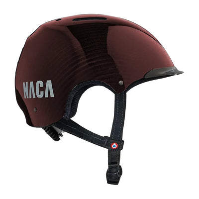 Casque vélo NACA Carbone Candy rouge, vue de profil