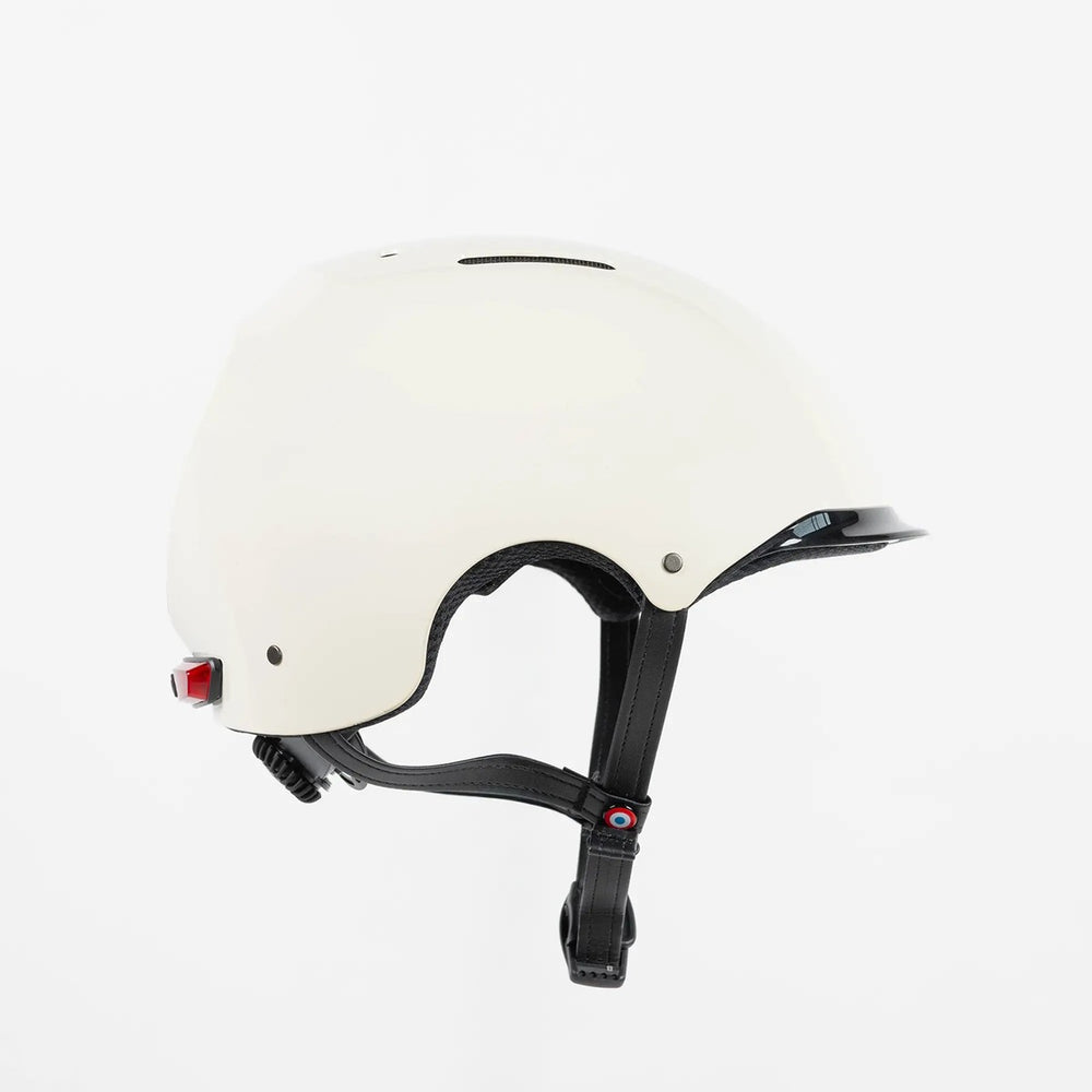Casque vélo NACA Durgiten LED beige, vue de profil
