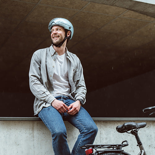 Casque vélo urbain Cairn Fuse Visor porté en ville