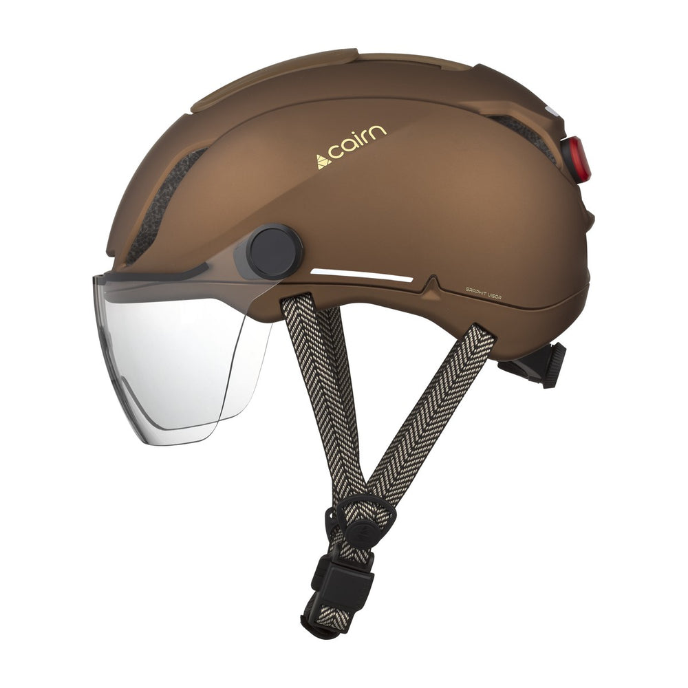 Casque vélo urbain Cairn Graphit Visor Pro Mat Metallic Chocolate vue 2