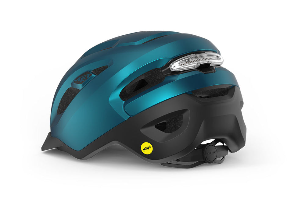 Casque vélo urbain MET - Urbex Mips coloris Octane Bleu Métalisé vue -back