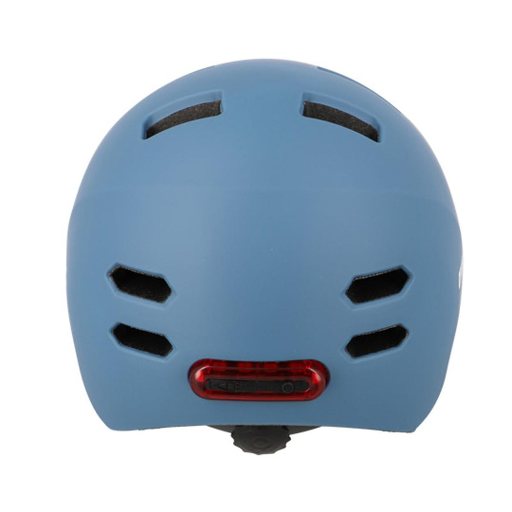 Casque vélo urbain Optimiz O374 à éclairage avant et arrière - Bleu Mat