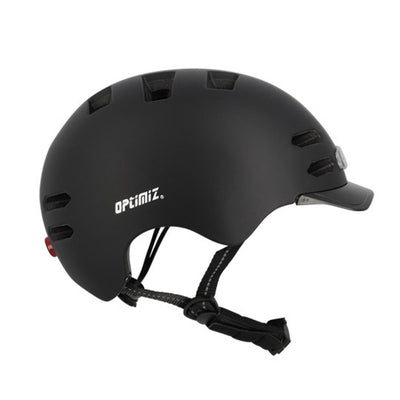 Casque vélo urbain Optimiz O374 à éclairage avant et arrière - Noir Mat