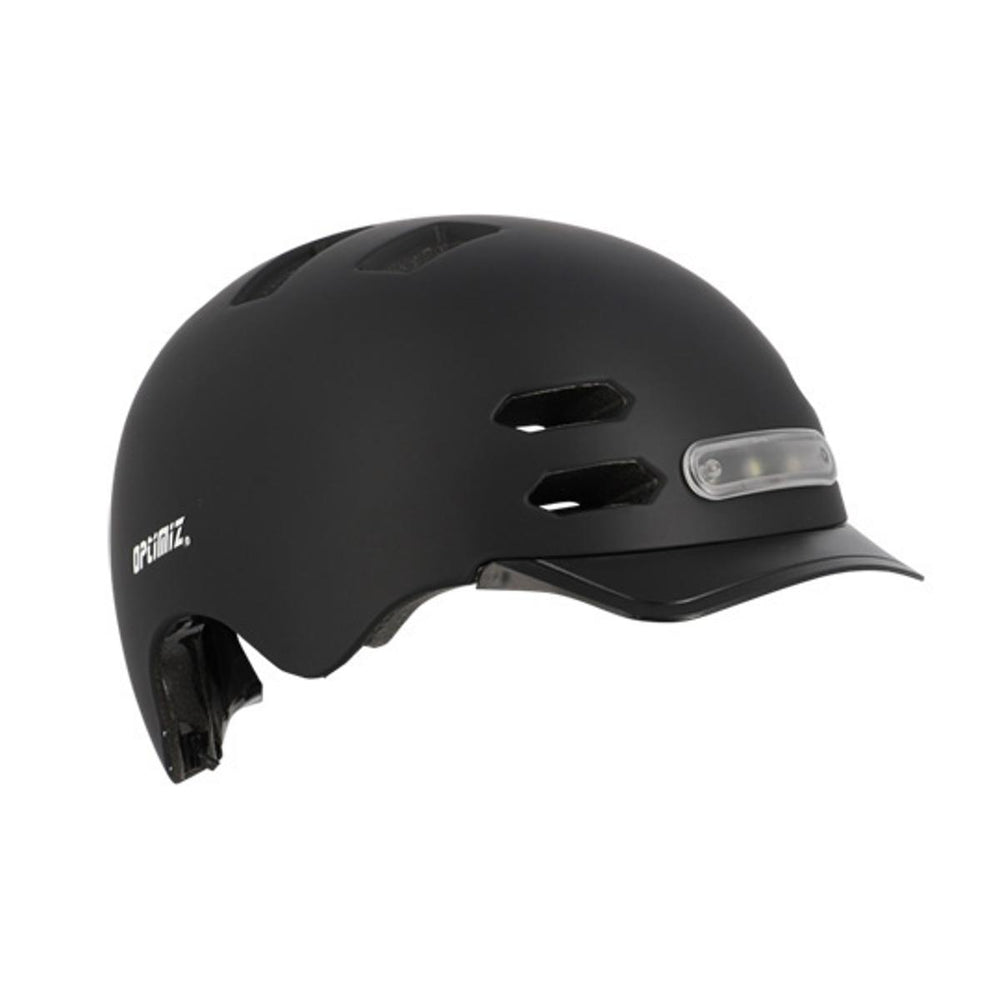 Casque vélo urbain Optimiz O374 à éclairage avant et arrière - Noir Mat