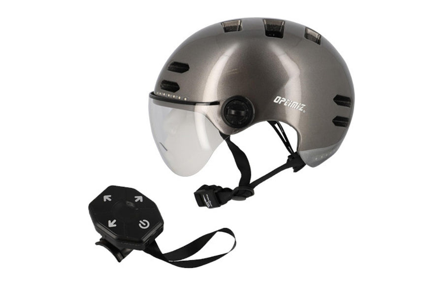 Casque vélo urbain Optimiz O394 à clignotants - détail