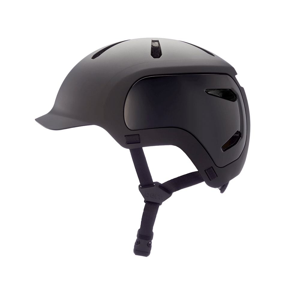 casque de vélo de ville design Bern Watts 2.0 matte noir profile gauche