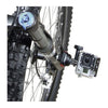 Fixation caméra GoPro pour vélo KlickFix CamOn – Set CamOn : adaptateur + 2 MiniBlocs + plaque GP – la camera en position basse sur le cadre