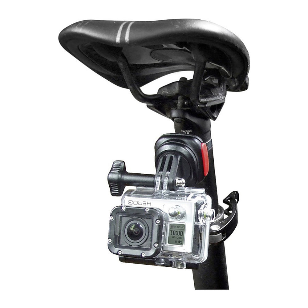 Fixation caméra GoPro pour vélo KlickFix CamOn – Set CamOn : adaptateur + 2 MiniBlocs + plaque GP – la camera montee sous la selle