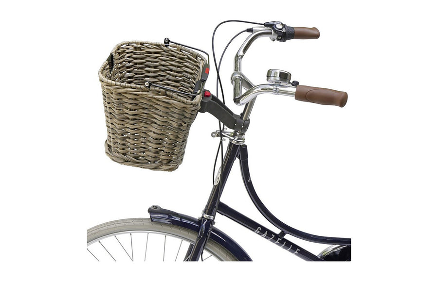 Panier en osier porte par une fixation KlickFix de potence