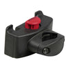 Fixation KlickFix Caddy pour tube vertical – Ø 22-36 mm – la fixation vue de trois quarts