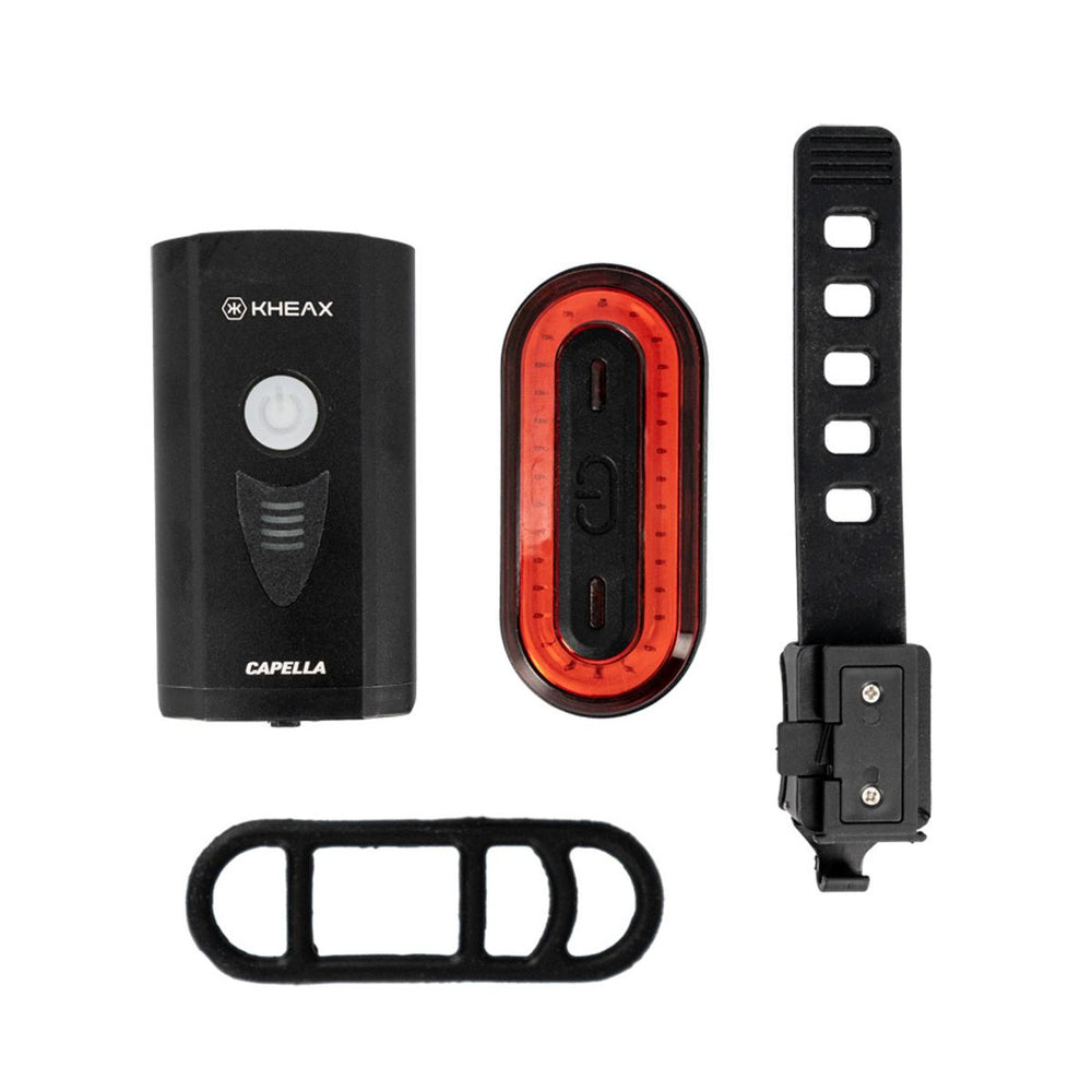 Pack éclairage vélo avant et arrière KHEAX Capella 500 / Tuban II