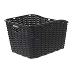 Panier arrière vélo Basil Weave WP – Noir – le panier arriere Weave WP noir en plastique tresse