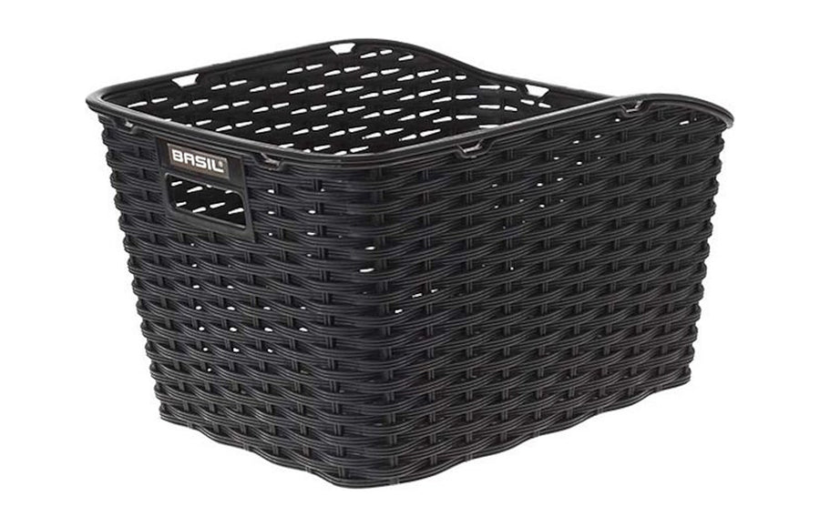 Panier Basil Weave WP en plastique tresse noir