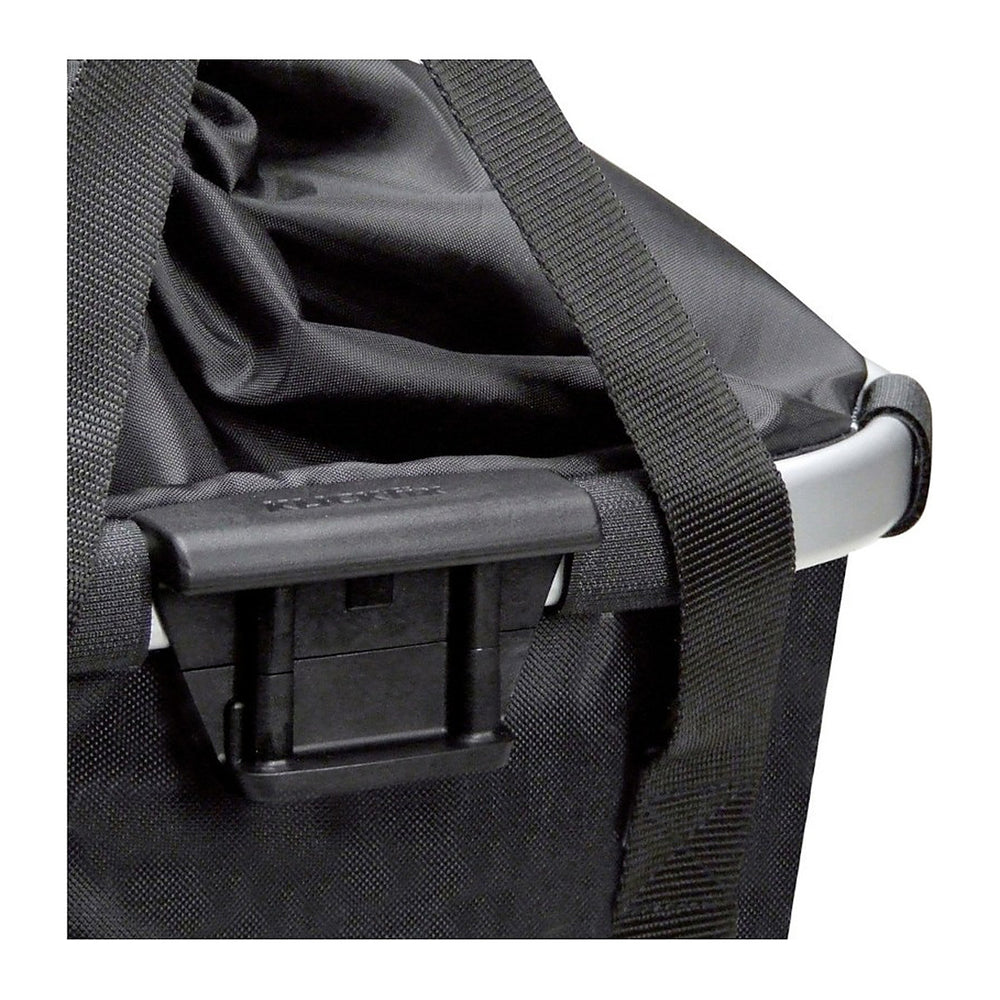 Panier avant vélo KlickFix Reisenthel Bikebasket 15 L – Noir – le tissu et l etiquette reisenthel
