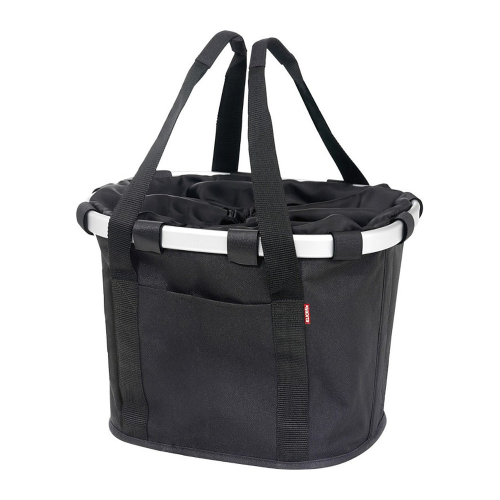 Panier avant vélo KlickFix Reisenthel Bikebasket 15 L – Noir – le panier Bikebasket noir, anse relevee