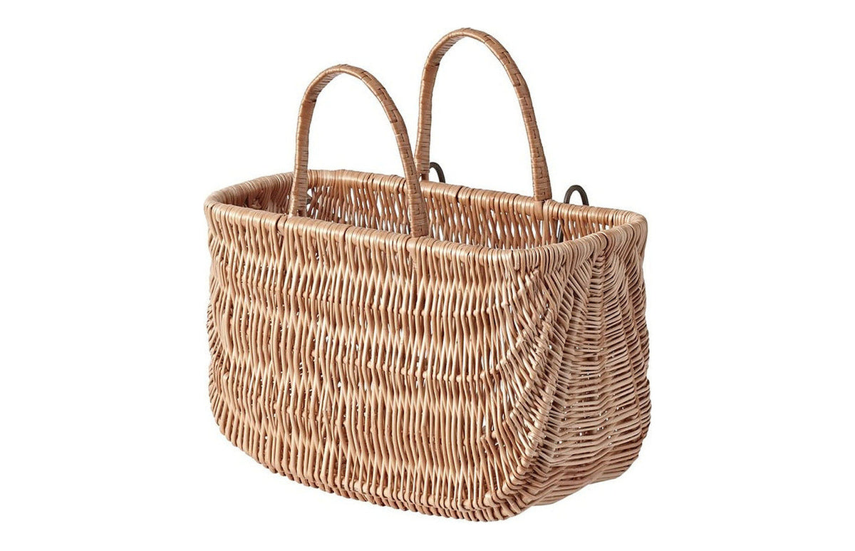 Panier vélo Basil Swing en osier tressé - le panier et ses deux anses de portage