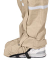 Pantalon de pluie Hello Rain Storm 20K Beige, vue de profil avec couvre-chaussure