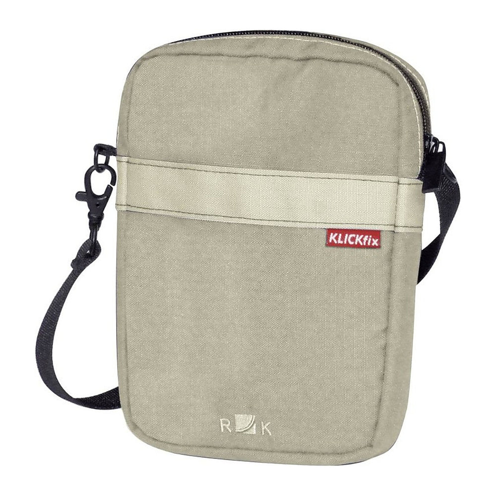 Petite sacoche vélo KlickFix Babs 1,1 L – Beige – la pochette Babs beige sur fond blanc