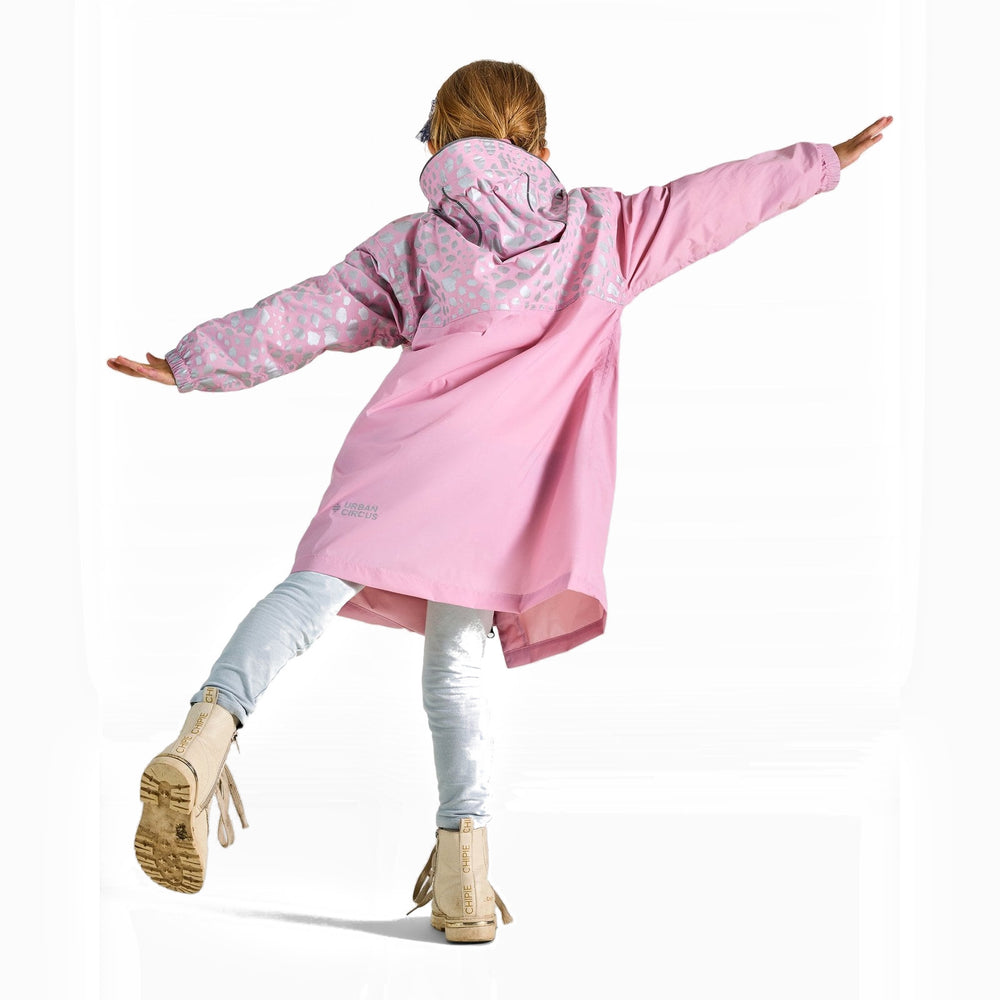 Poncho de pluie vélo zippé enfant Urban Circus Francigena Rose motif guépard photo 2