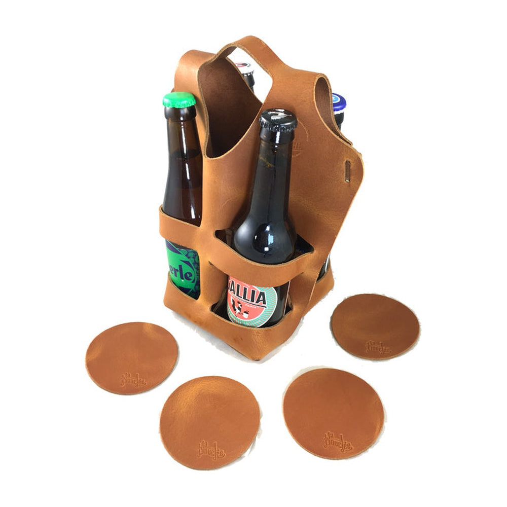 Le Petit Pack La Bouclée Noisette et ses 4 sous-verres en cuir