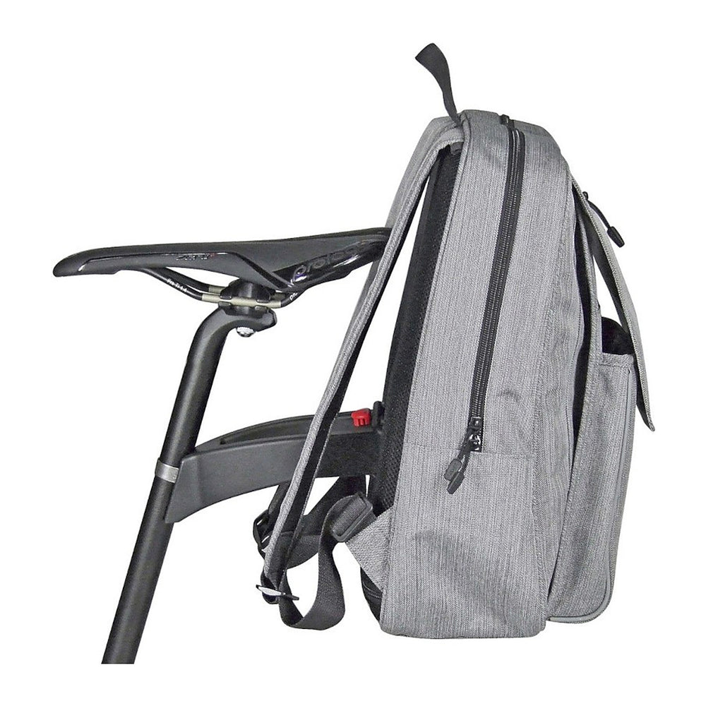 Sac à dos vélo KlickFix Freepack et Matchpack – Freepack City 18 L, gris – le sac accroche sur le porte-bagages