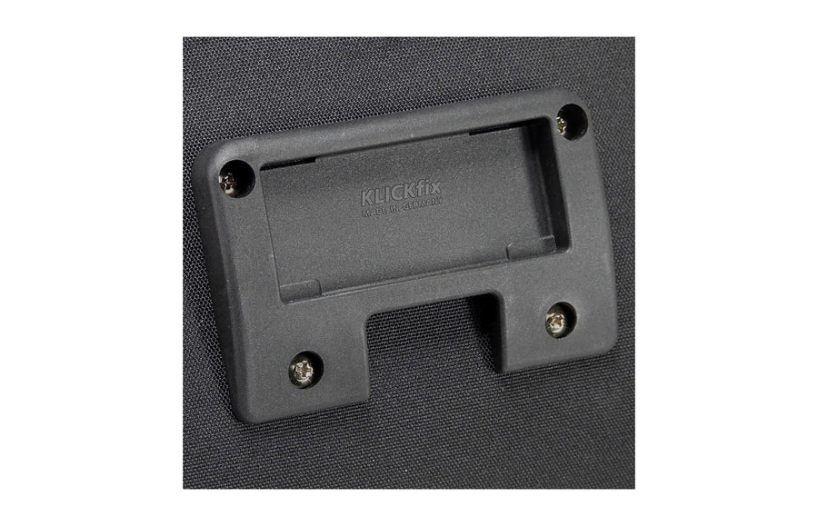 Plaque de fixation KLICKfix a l arriere de la sacoche Baggy