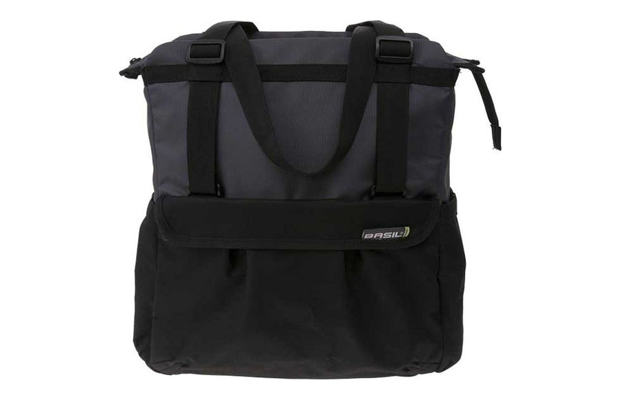 Sacoche shopper vélo Basil Shopper XL – montée sur le porte-bagages