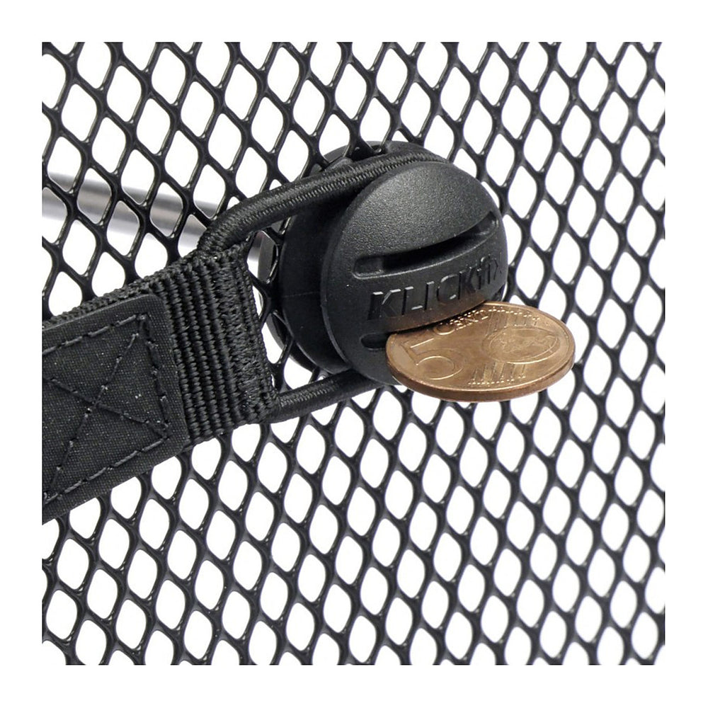 Sangle réfléchissante pour panier vélo KlickFix SeeMe – Sangle SeeMe, 51 cm – la sangle montee sur un panier en treillis fin