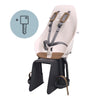 Siège vélo enfant arrière Urban Iki - Ta-ke porte-bagage coloris Rose/Marron sur fond blanc