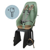 Siège vélo enfant arrière Urban Iki - Ta-ke porte-bagage coloris Vert/Marron sur fond blanc