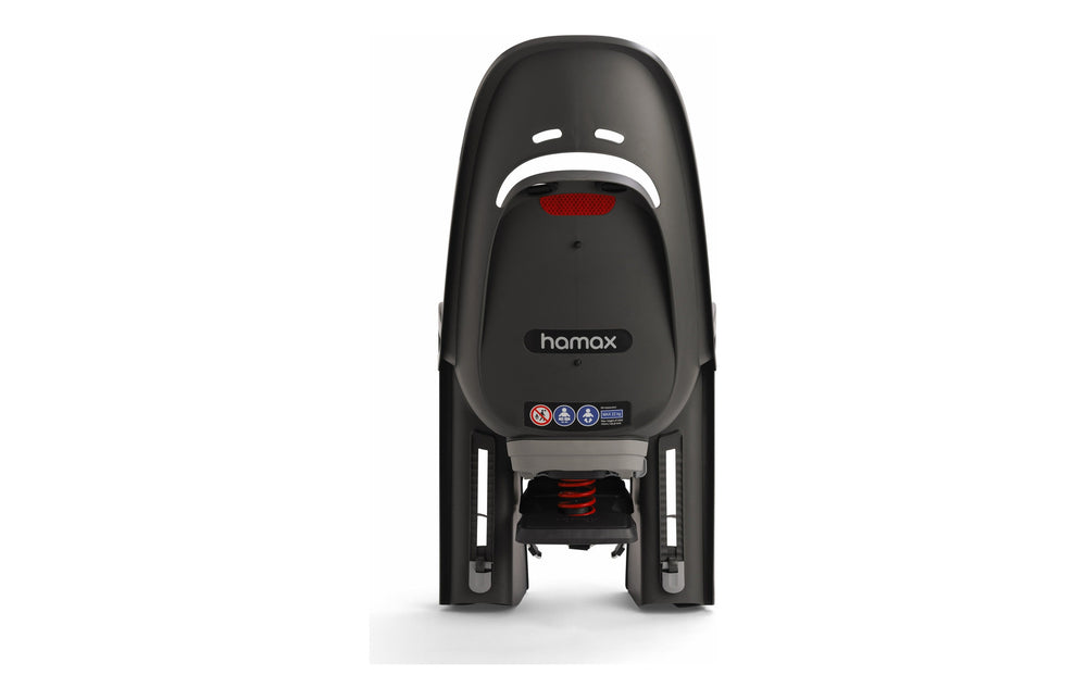Siège vélo enfant Hamax Zenith Relax vue arrière suspension et réflecteur