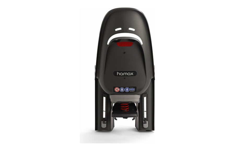 Siège vélo enfant Hamax Zenith Relax vue arrière suspension et réflecteur
